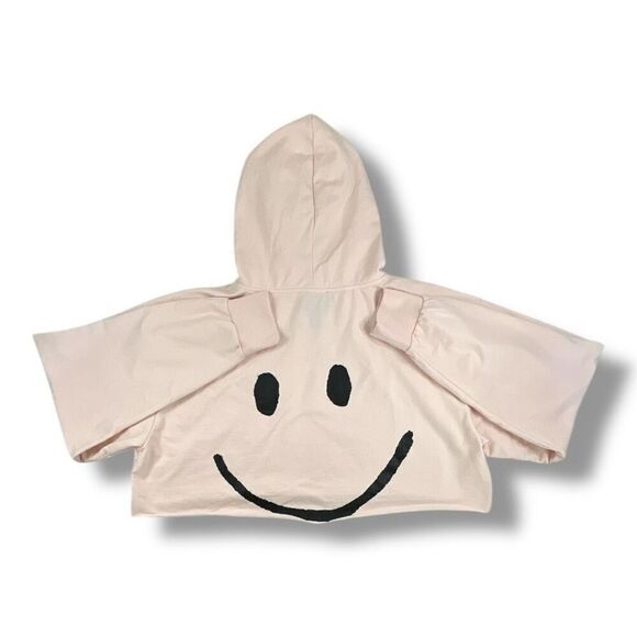 Human Nation Cropped Pink Smiley Face Hoodie Size Extra Extra Large - Picture 4 of 6